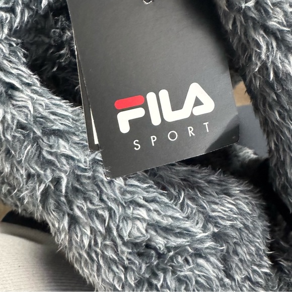 Fila Gray Teddy Jacket Plush Sherpa Stand-Up Collar - Picture 2 of 5